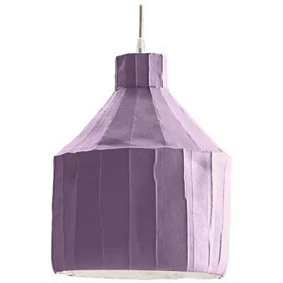 Pre-owned Paola Paronetto Contemporary Ceramic Lavender Sufi Lamp Corteccia Texture In Purple