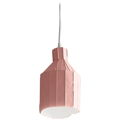 Pre-owned Paola Paronetto Contemporary Ceramic Light Peach Sufi Lamp Corteccia Texture In Brown