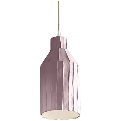 Pre-owned Paola Paronetto Contemporary Ceramic Pink Sufi Lamp Corteccia Texture
