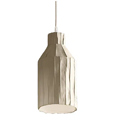 Pre-owned Paola Paronetto Contemporary Ceramic Sand Sufi Lamp Corteccia Texture In Brown