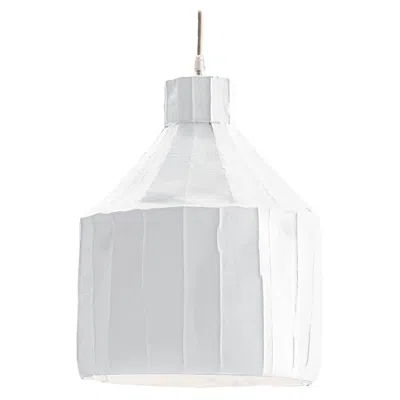 Pre-owned Paola Paronetto Contemporary Ceramic White Sufi Lamp Corteccia Texture