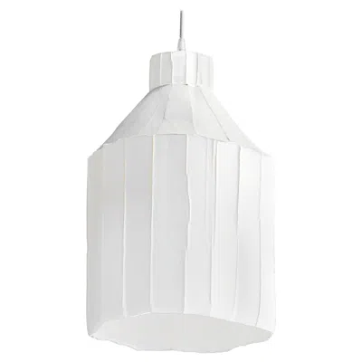 Pre-owned Paola Paronetto Contemporary Ceramic White Sufi Lamp Corteccia Texture