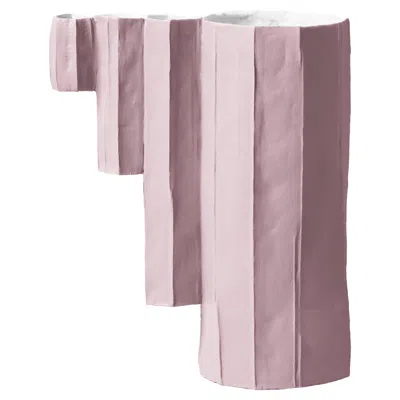 Pre-owned Paola Paronetto Contemporary Pink Paper Clay Sculpture Pino Bamboo