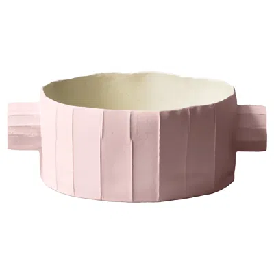 Pre-owned Paola Paronetto Contemporary Pink Paper Clay Sculpture Pino Bis