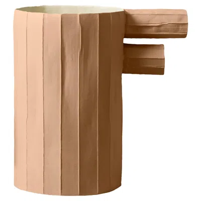 Pre-owned Paola Paronetto Contemporary Sand Paper Clay Sculpture Pino Bis In Brown