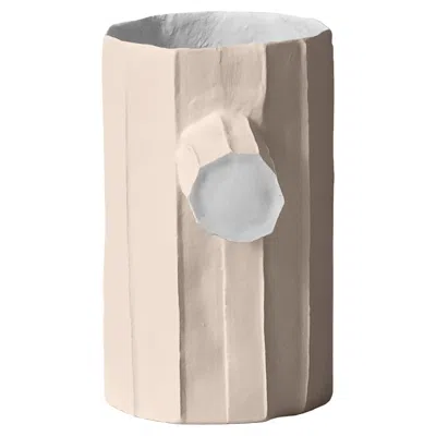 Pre-owned Paola Paronetto Contemporary Stone Paper Clay Sculpture Pino Mono In Sand