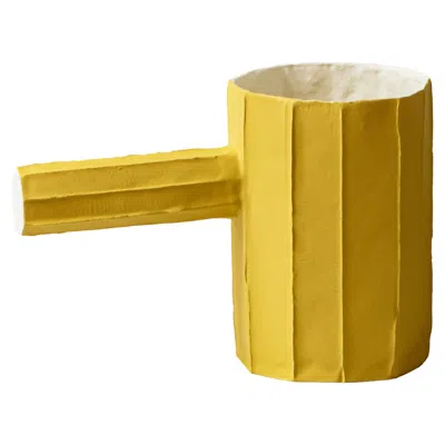 Pre-owned Paola Paronetto Contemporary Yellow Paper Clay Sculpture Pino Mono