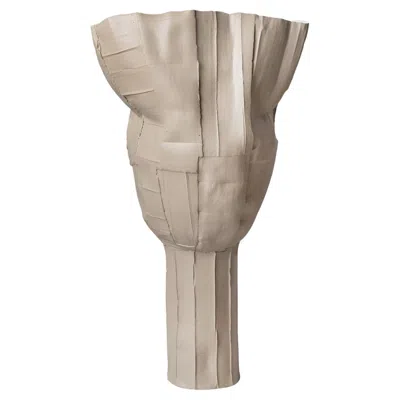 Pre-owned Paola Paronetto Tulipano Bowl Gigante Corteccia B17/sabbia Chiaro Vase In Brown