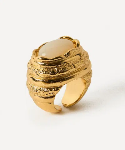 Paola Sighinolfi 14ct Gold-plated Small Amanda Ring White