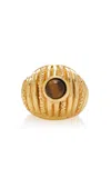 Paola Sighinolfi 18k Gold-plated Pewter Ring In Brown