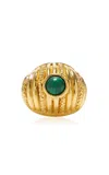 Paola Sighinolfi 18k Gold-plated Pewter Ring In Green
