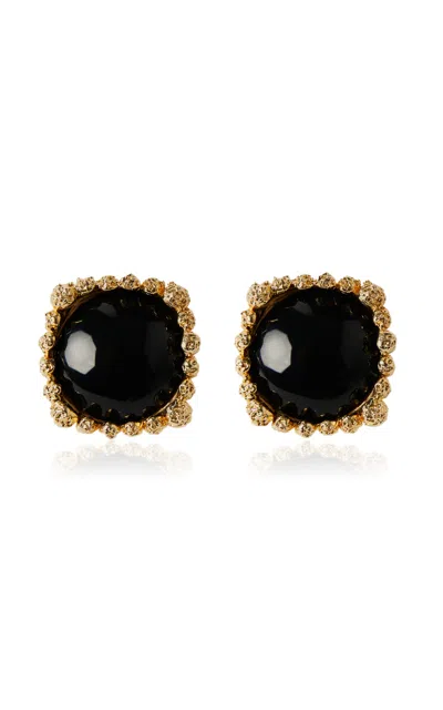 Paola Sighinolfi Exclusive Freda 18k Gold-plated Earrings In Black