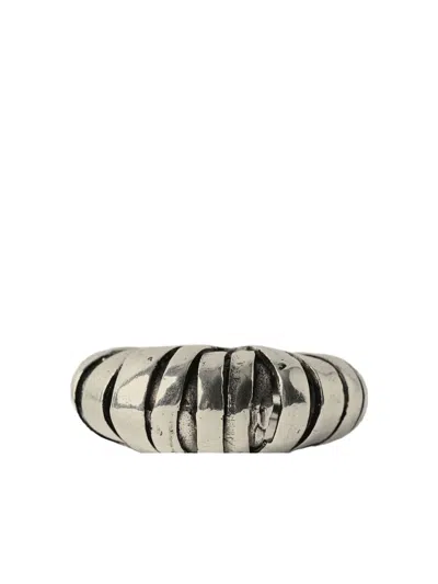 Paola Sighinolfi Ribbed Wrap Ring In Gray