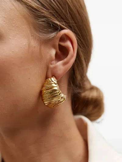 Paola Sighinolfi Ridged Hoop Earrings In Gold