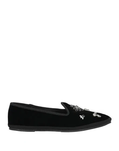 Paola Zuin Venezia Woman Loafers Black Size 7 Textile Fibers