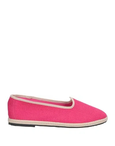 Paola Zuin Venezia Woman Loafers Fuchsia Size 8 Linen In Pink