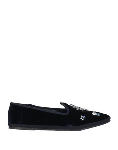 Paola Zuin Venezia Woman Loafers Midnight Blue Size 8 Textile Fibers
