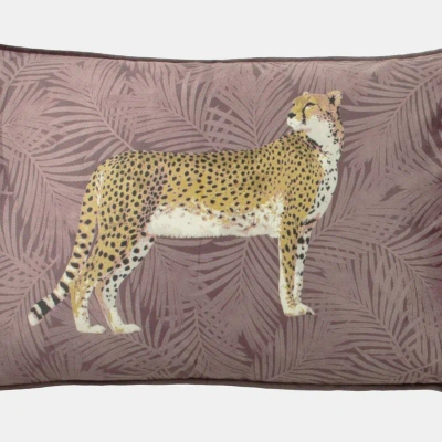 Paoletti Cheetah Forest Throw Pillow Cover (blush) (one Size) In White