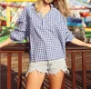 Paolina Bleu De Travail Blouse In Blue/white In Blue
