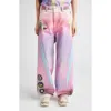Paolina Russo Baggy Wide Leg Jeans In Pink
