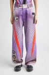 Paolina Russo Baggy Wide Leg Jeans In Purple