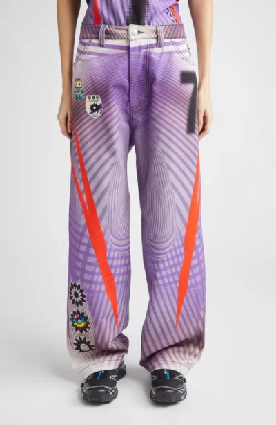 Paolina Russo Baggy Wide Leg Jeans In Purple