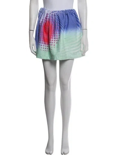 Pre-owned Paolina Russo Graphic Print Mini Skirt In Multicolor