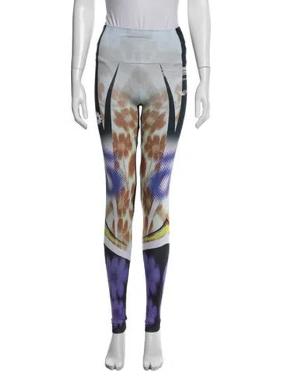 Pre-owned Paolina Russo Graphic Print Skinny Leg Pants In Multi