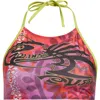 Paolina Russo Halter Tankini Top In Cherry