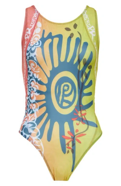 Paolina Russo One-piece Swimsuit In Neon Sunset
