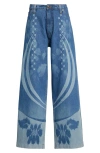 PAOLINA RUSSO PAOLINA RUSSO PRINTED BAGGY WIDE LEG JEANS