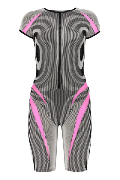 Paolina Russo Ribbed Short Jumpsuit In Multi