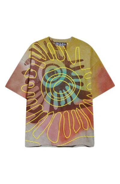 Paolina Russo Sunset Oversize Cotton T-shirt In Rainbow