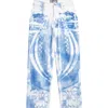Paolina Russo Tie Dye Baggy Jeans In Acid Indigo