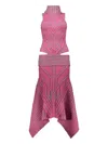 Paolina Russo Virgin Wool-blend Dress In Pink