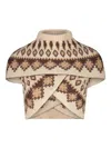 Paolina Russo Virgin Wool-blend Top In Neutrals
