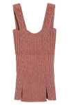 Paolina Russo Warrior Corset Mixed Stitch Sweater Tank In Blush