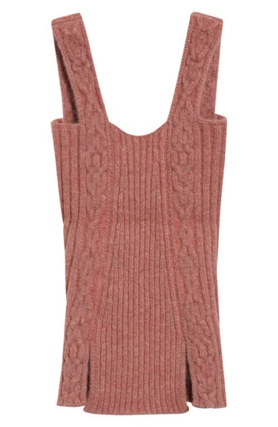 Paolina Russo Warrior Corset Mixed Stitch Sweater Tank In Blush