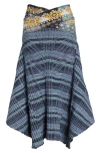 Paolina Russo Warrior Crossover Rib Maxi Sweater Skirt In Indigo