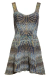 Paolina Russo Warrior Fit & Flare Mini Sweater Dress In Indigo