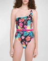 PAOLITA AMAZONIA ELECTRA BELTED ONE-PIECE SWIMSUIT