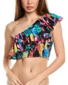 Paolita Amazonia Ruffle Bikini Top In Blue