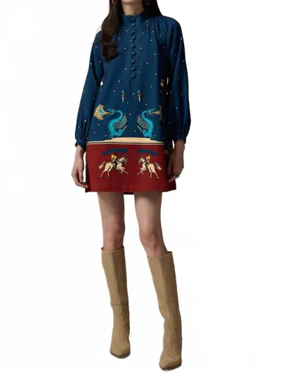 Paolita Phoebe Mini Dress In Orsini In Blue