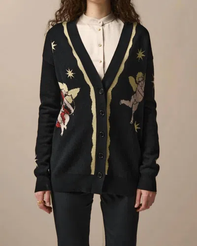 Paolita Seraphina Button Down Cardigan In Black Multi