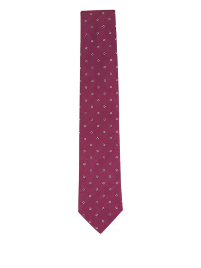 Paolo Albizzati Flower-pattern Tie In Burgundy