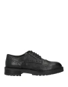 Paolo Da Ponte Man Lace-up Shoes Black Size 7 Leather In Black