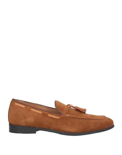 Paolo Da Ponte Man Loafers Camel Size 10 Leather In Sand