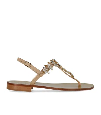 Paolo Ferrara Peach Pink Thong Sandal In Multi
