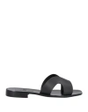 Paolo Ferrara Woman Sandals Black Size 6 Cowhide In Black