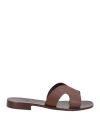 Paolo Ferrara Woman Sandals Dark Brown Size 6 Cowhide